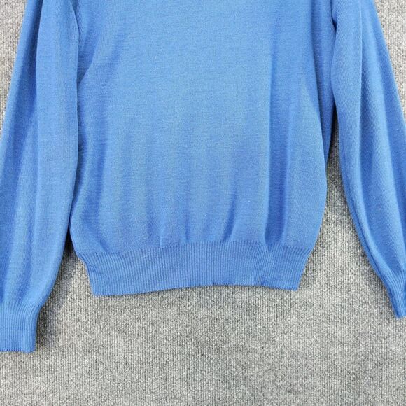 Vintage Izod Lacoste V Neck Knit Sweater Size 20 Blue Embroidered Crocodile Logo - Picture 10 of 14